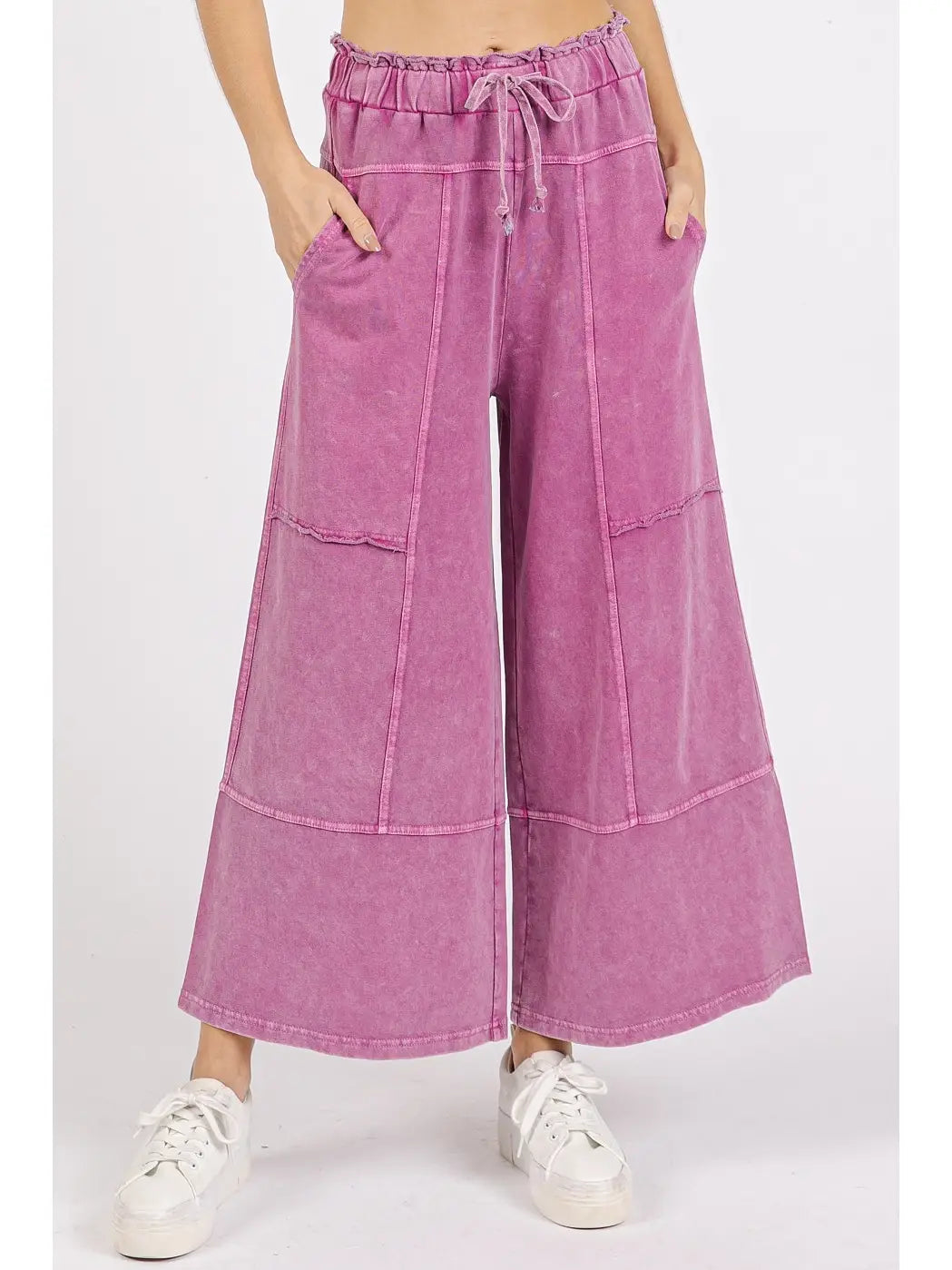 Mineral Wash Seam Wide Pants