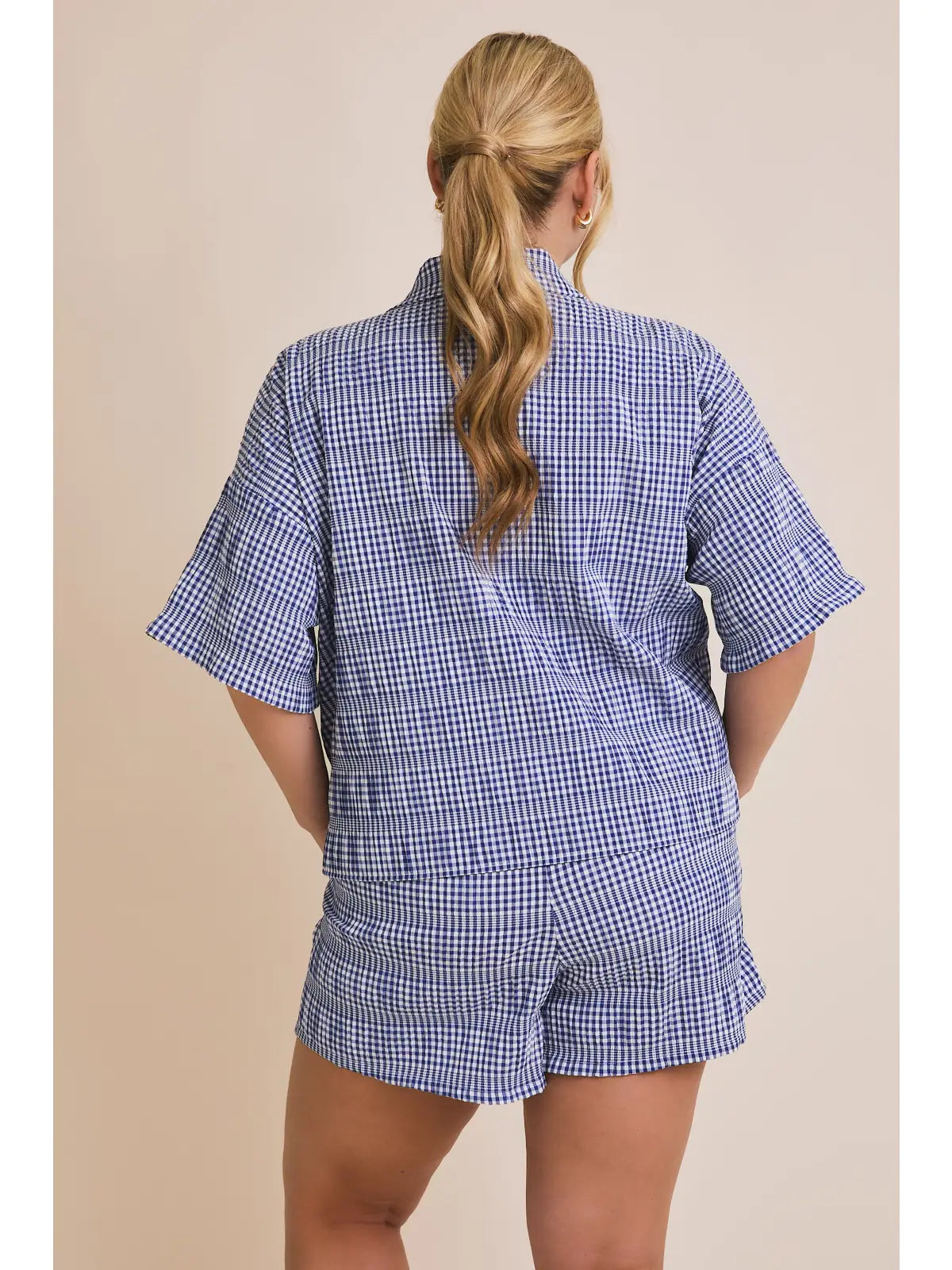 Button Down Gingham Set