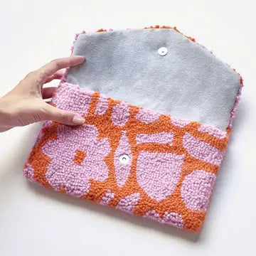 Purple Checkered Clutch