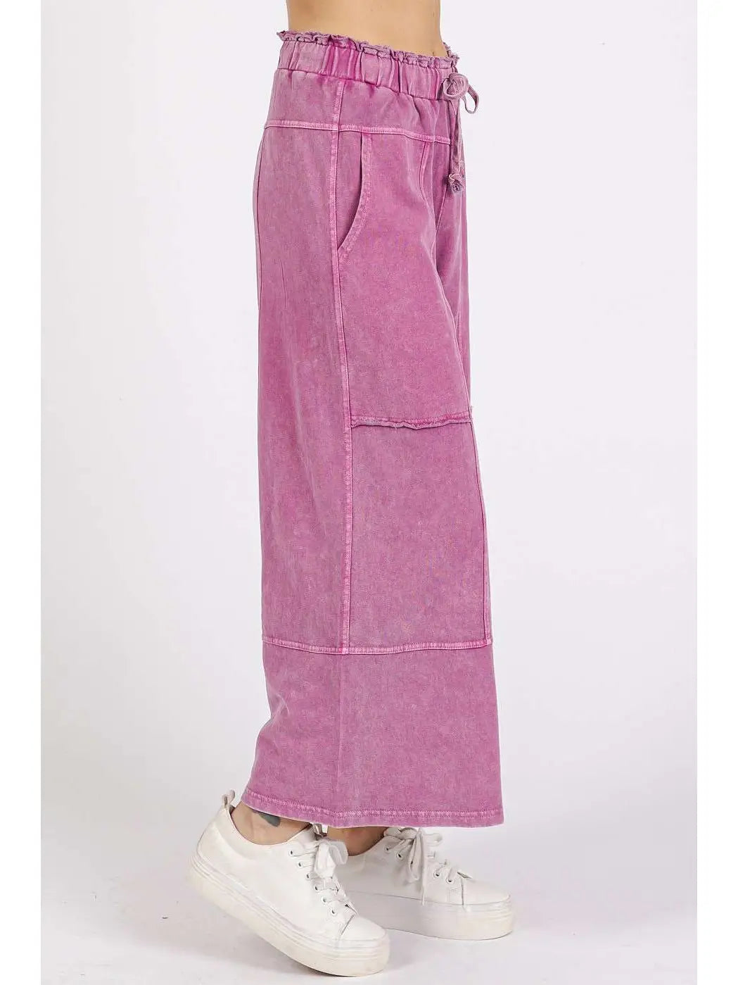 Mineral Wash Seam Wide Pants