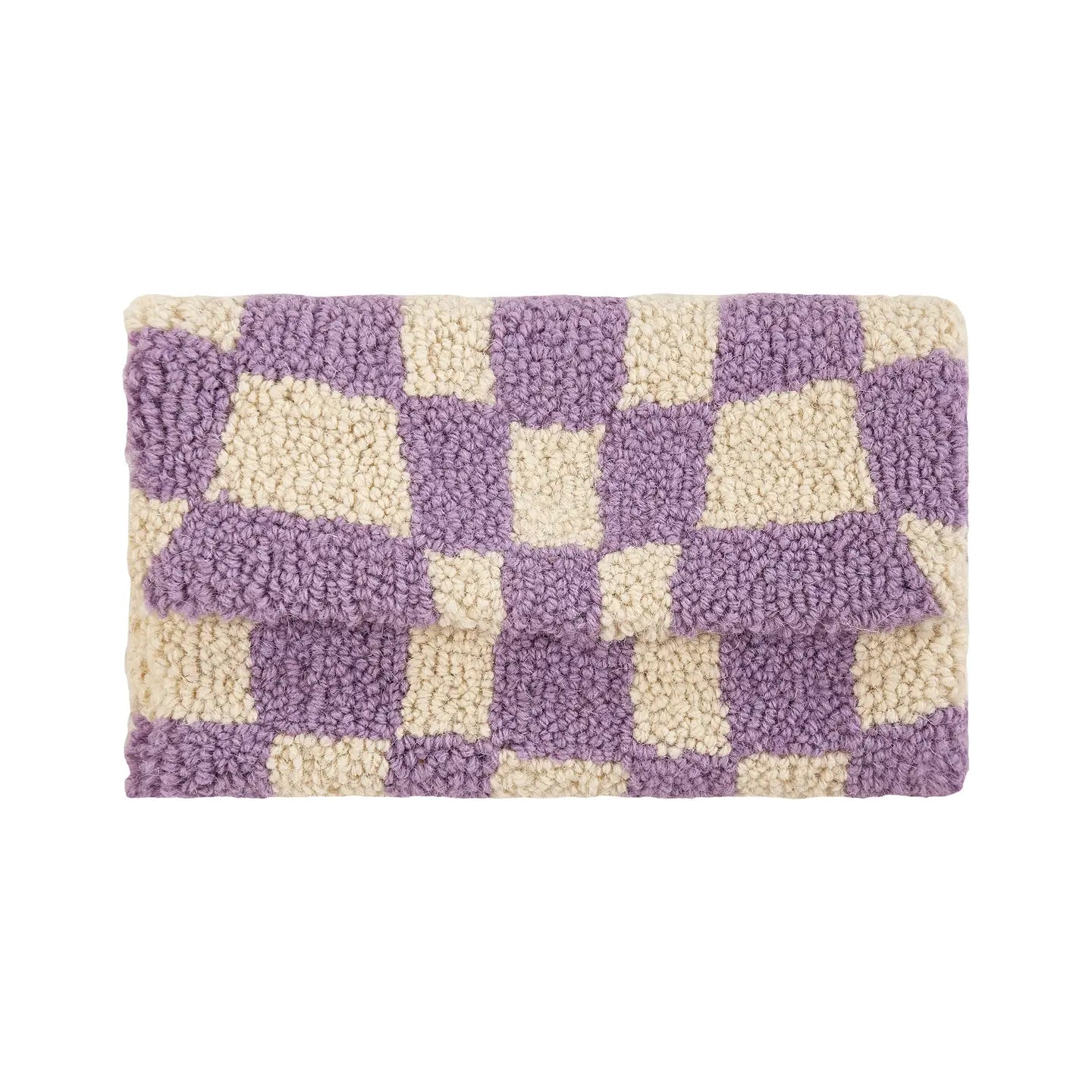 Purple Checkered Clutch