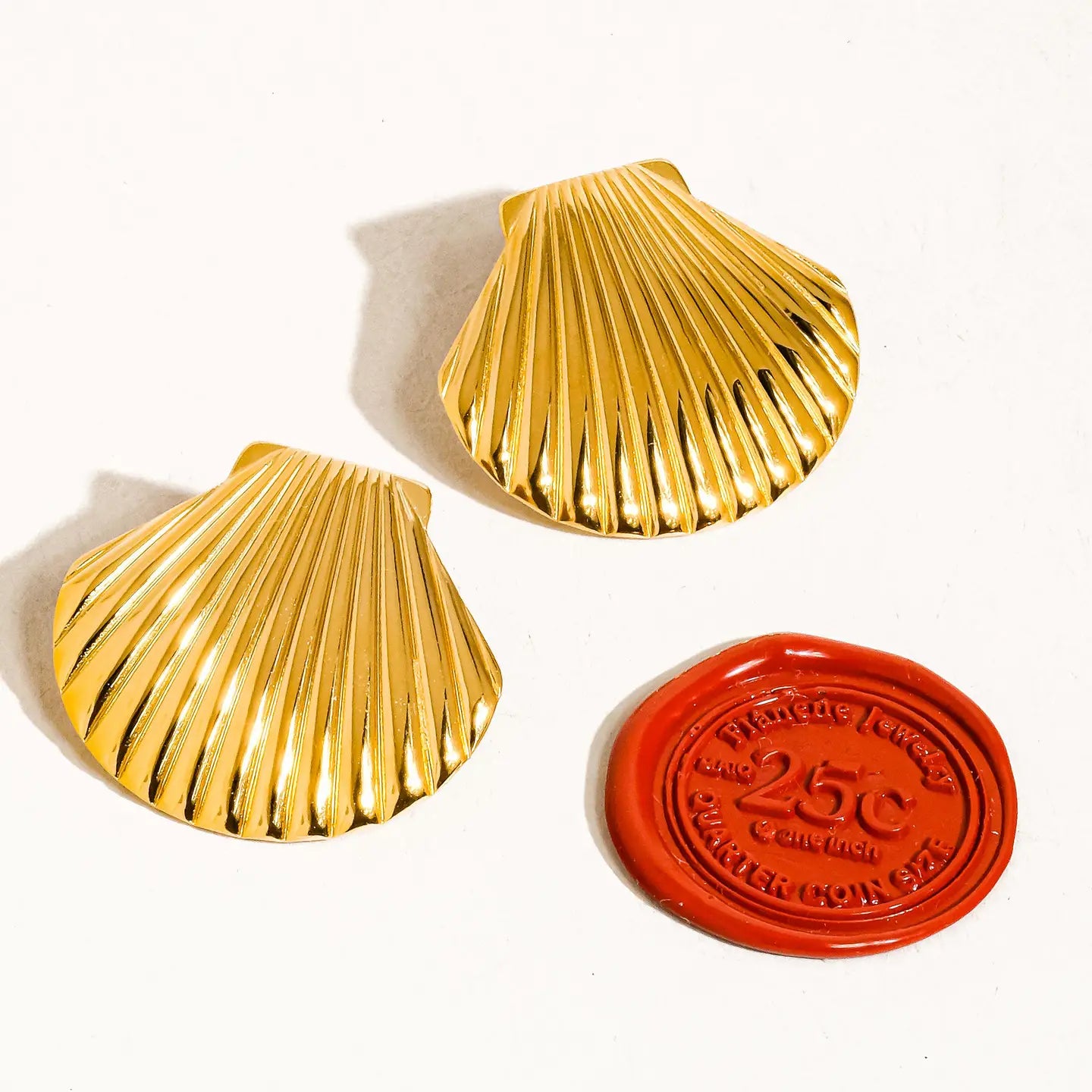 18K Gold Non-Tarnish Shell Studs