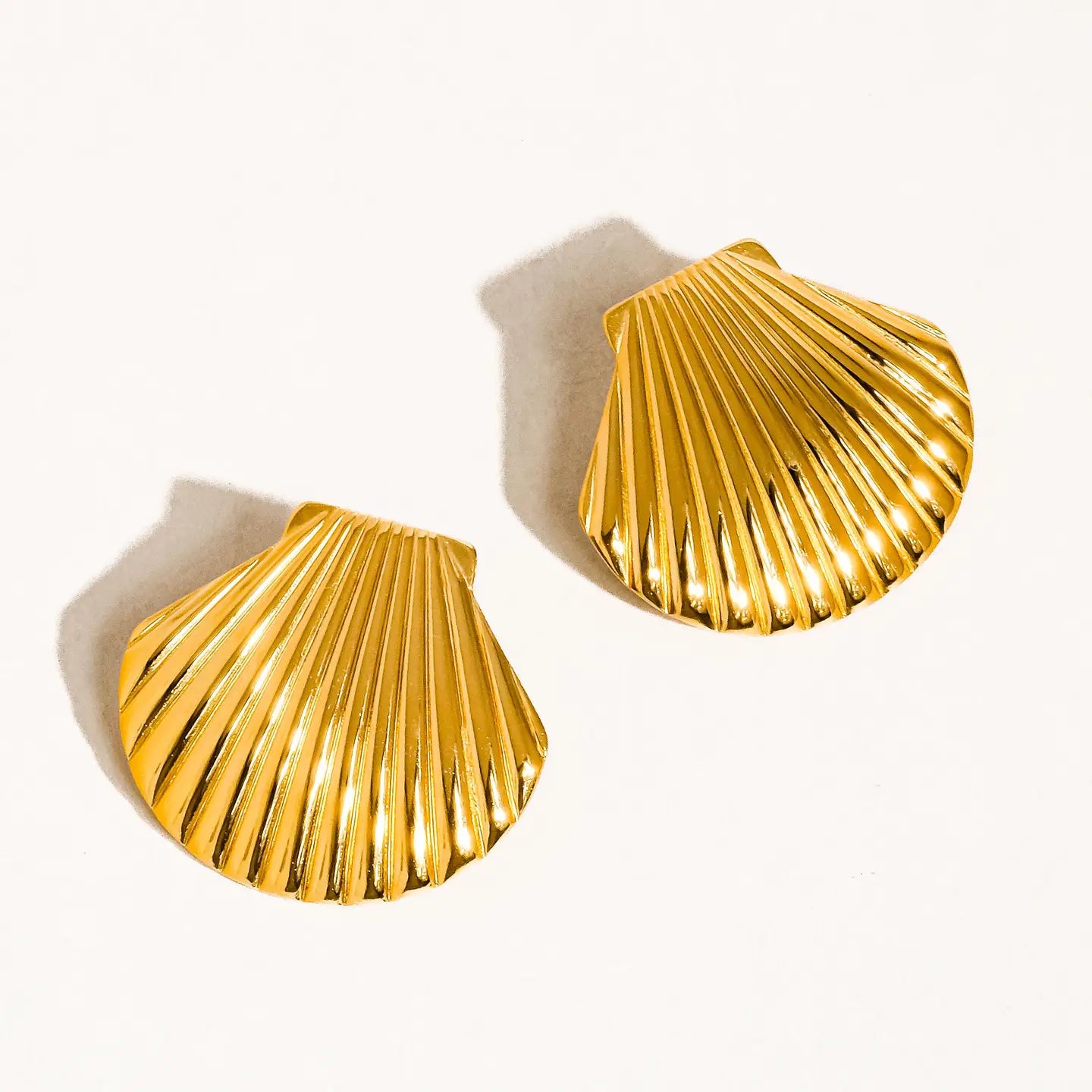 18K Gold Non-Tarnish Shell Studs