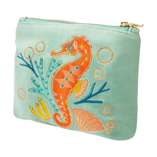 Seahorse Velvet Mini Pouch