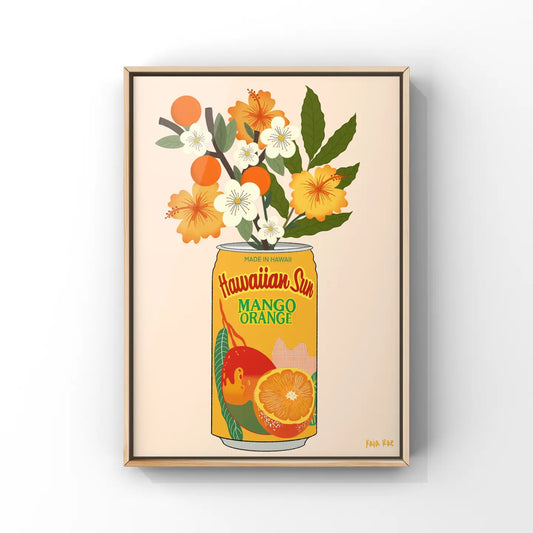 Hawaiian Sun Print-Mango Orange