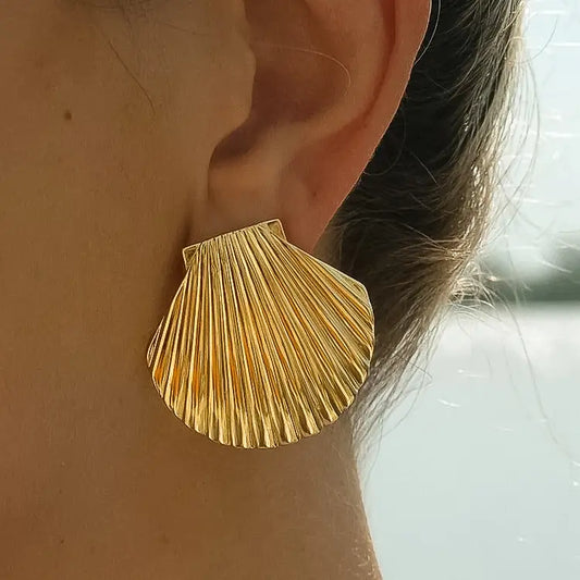 18K Gold Non-Tarnish Shell Studs