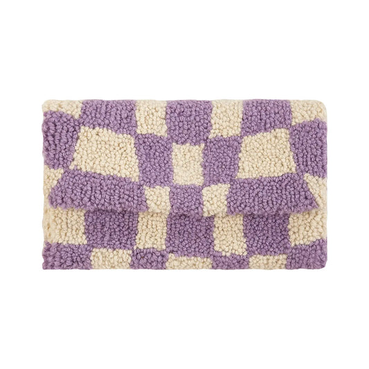 Purple Checkered Clutch