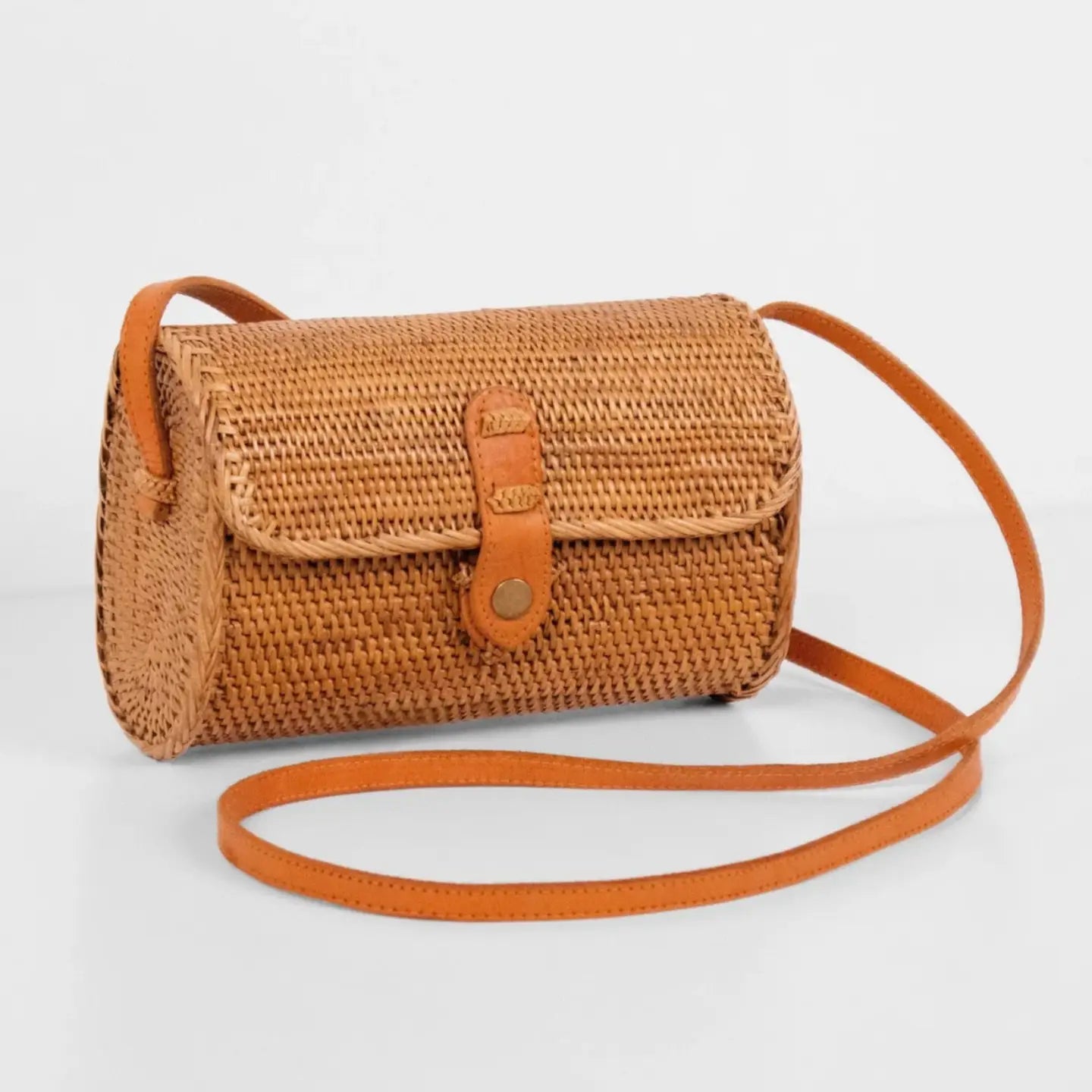 Rattan Bag Purse Wallet Clutch (Brown) - Bali Straw Wicker