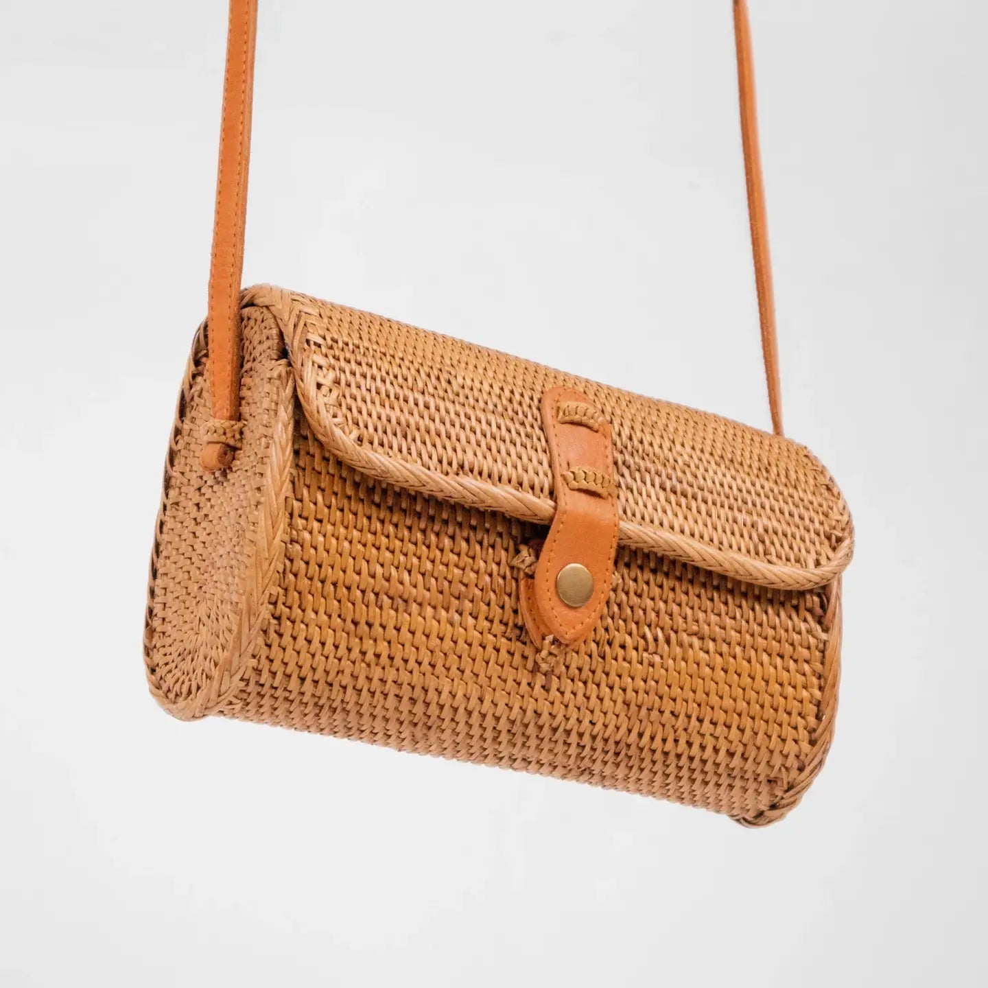 Rattan Bag Purse Wallet Clutch (Brown) - Bali Straw Wicker
