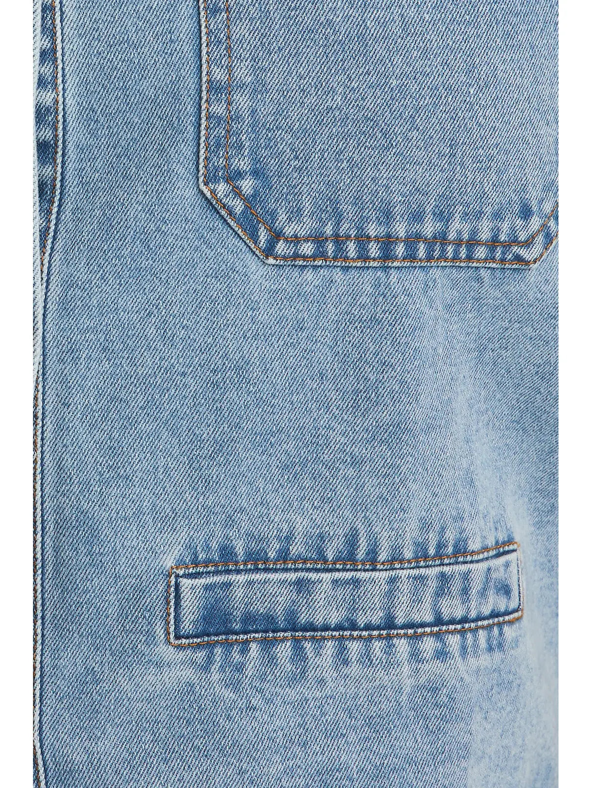Ruffle Detail Denim Vest