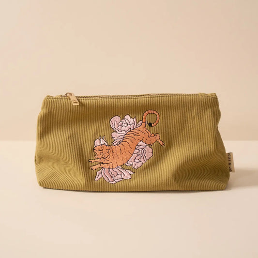 Corduroy Tiger Pouch